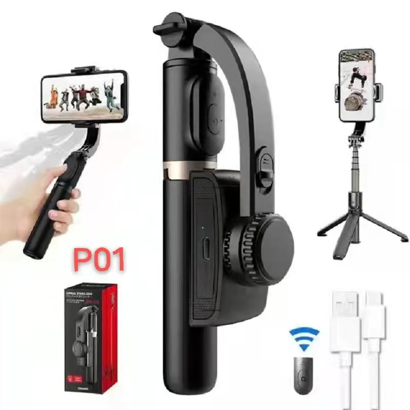 1 axis P01 Phone stabilizer Smart Anti-shake Bluetooth Q10 Mini Selfie stick Multi-function hiding all-in-one built-in tripod